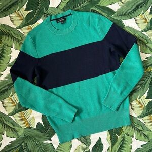 Banana Republic • Green & Navy Striped Sweater • Size Medium